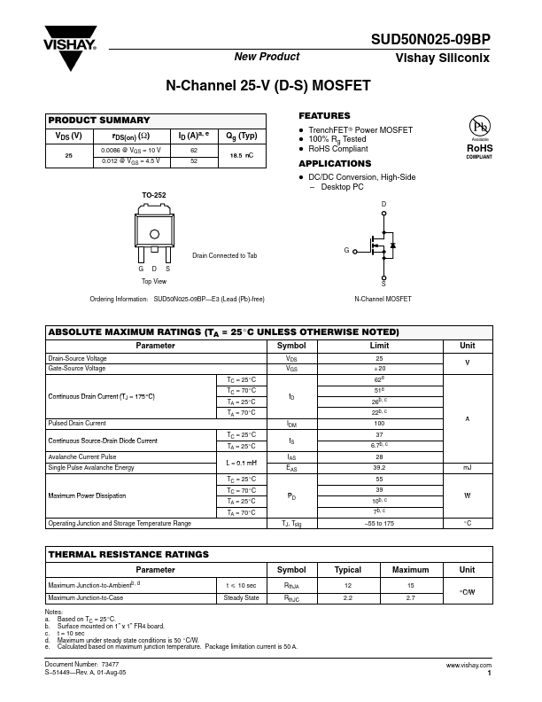 SUD50N025-09BP