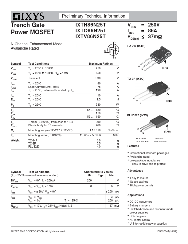 IXTQ86N25T