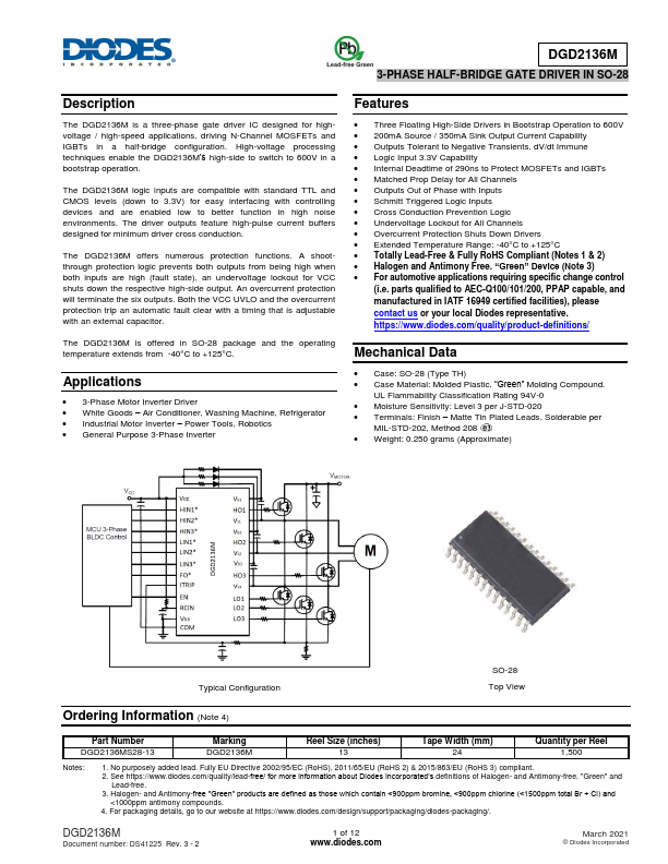 DGD2136M Datasheet Preview