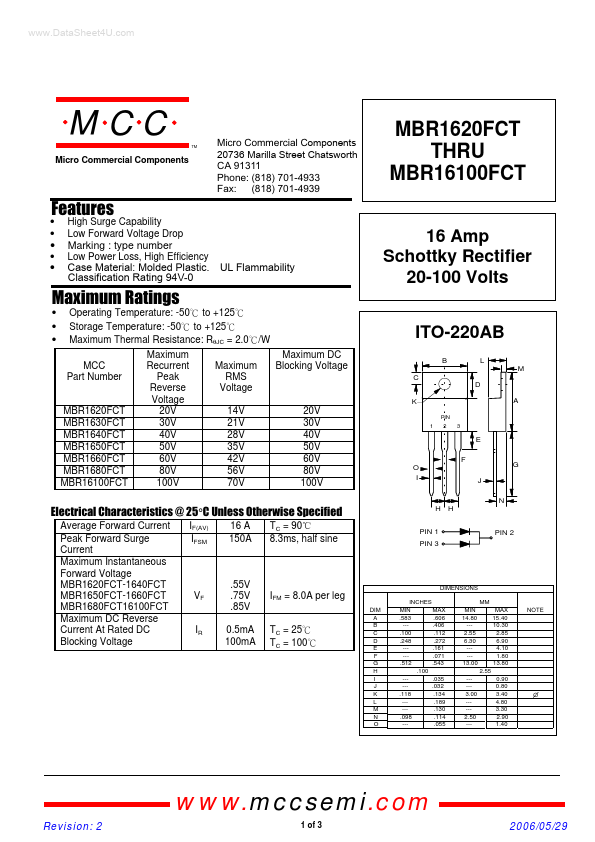 MBR1630FCT