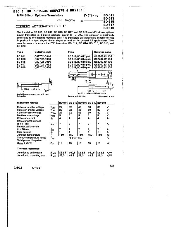 BD615 Datasheet Preview