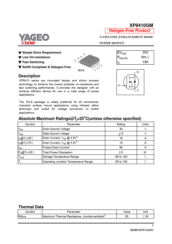 XP9410GM Datasheet Preview