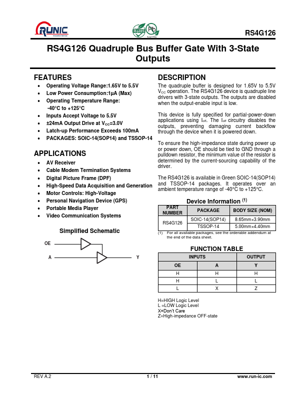 RS4G126 Datasheet Preview