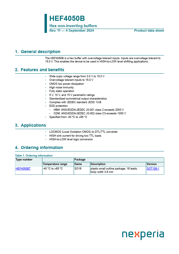 HEF4050B Datasheet Preview