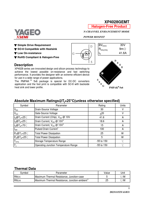 XP4028GEMT Datasheet Preview