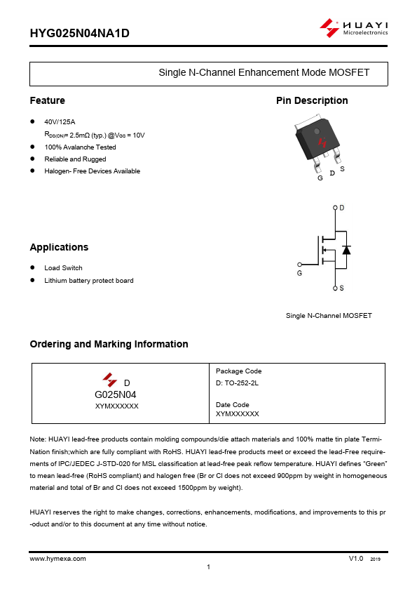 HYG025N04NA1D Datasheet Preview