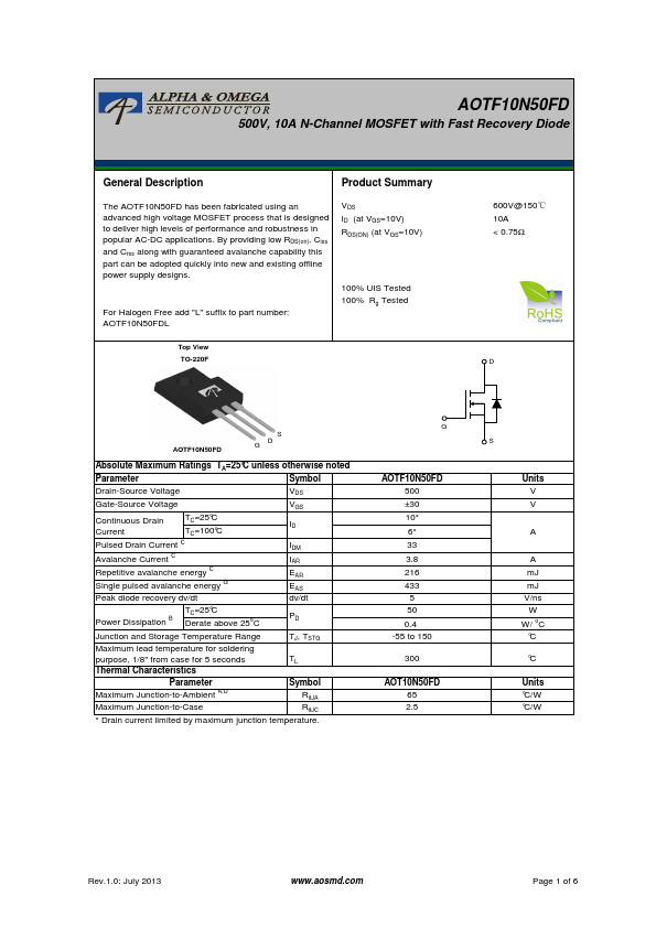 AOTF10N50FD