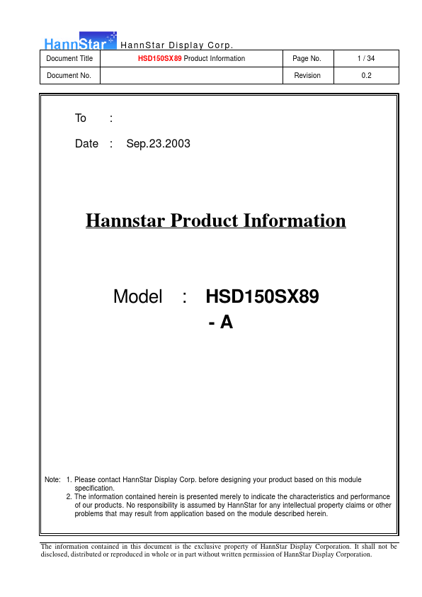 HSD150SX89-A