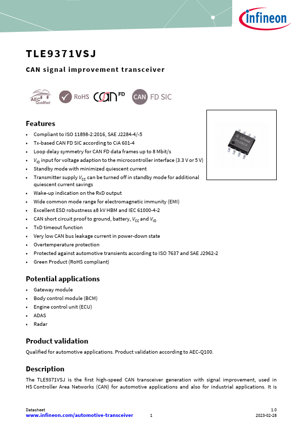 TLE9371VSJ Datasheet Preview
