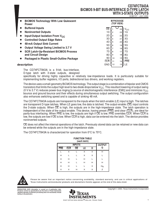 CD74FCT843A Datasheet Preview