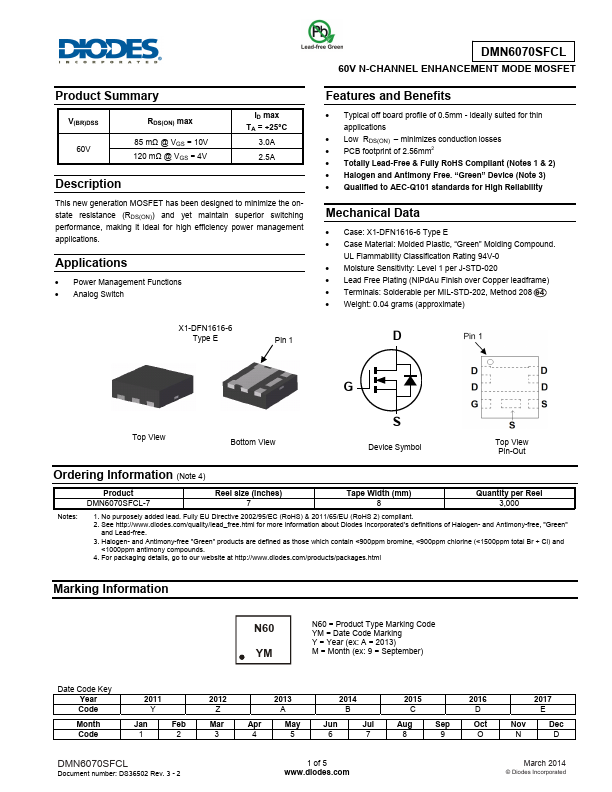 DMN6070SFCL