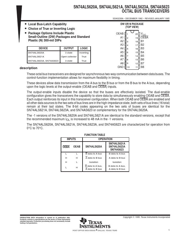 SN74AS623 Datasheet Preview