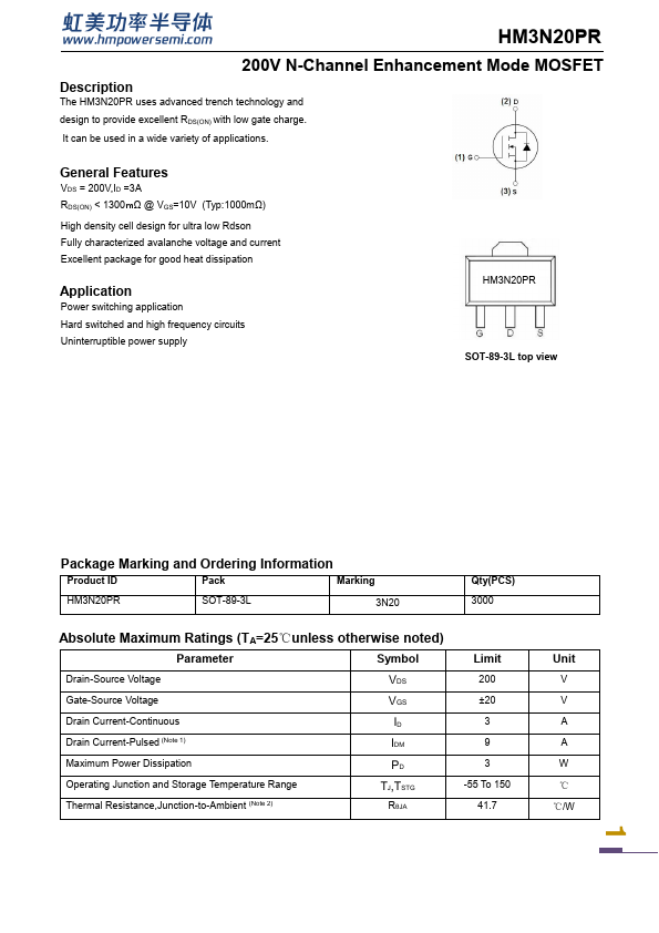 HM3N20PR Datasheet Preview