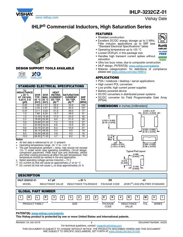 IHLP-3232CZ-01 Datasheet Preview