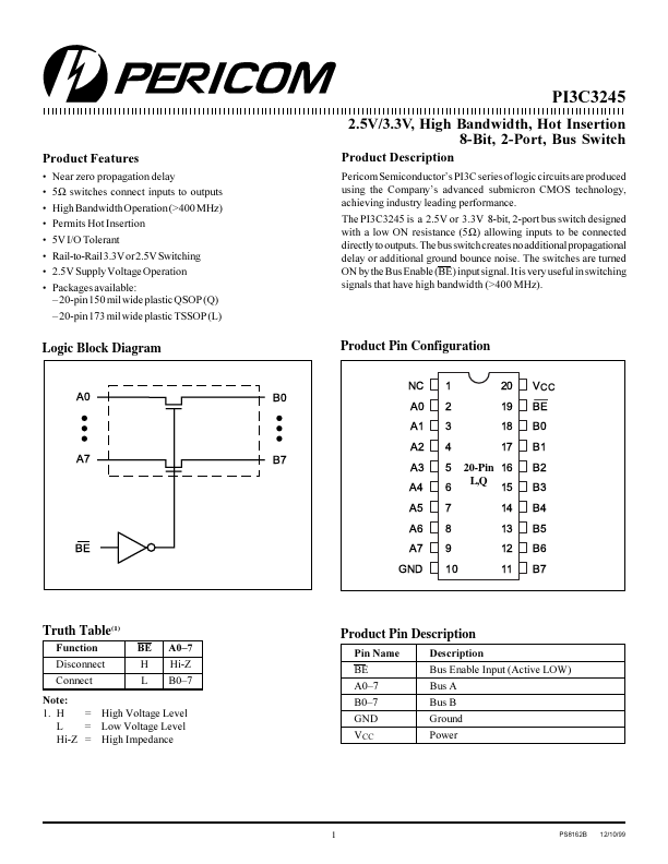 PI3C3245L