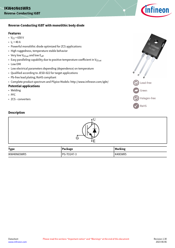IKW40N65WR5 Datasheet Preview