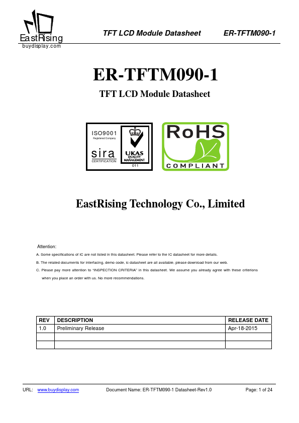 ER-TFTM090-1 Datasheet Preview