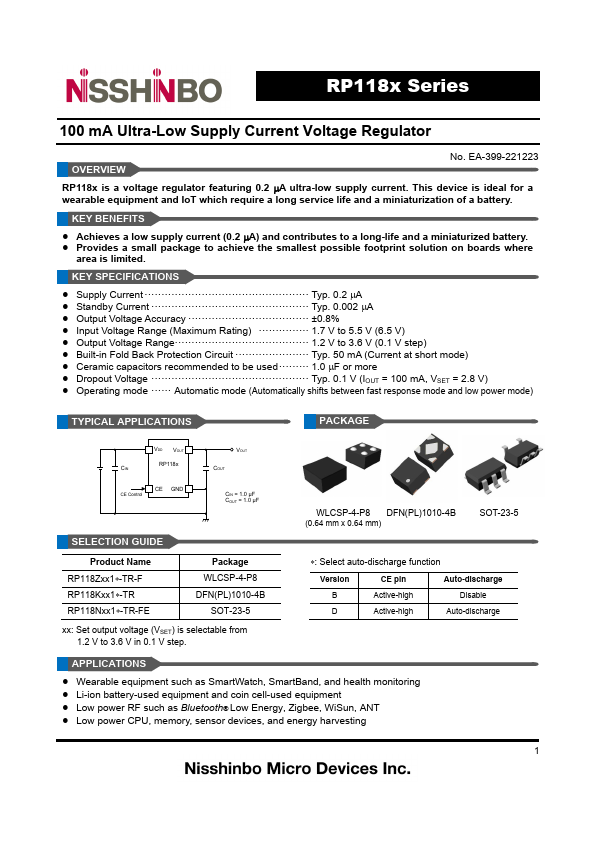 RP118N301D-TR-FE Datasheet Preview