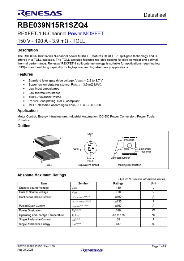 RBE039N15R1SZQ4 Datasheet Preview