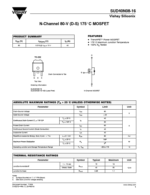 SUD40N08-16