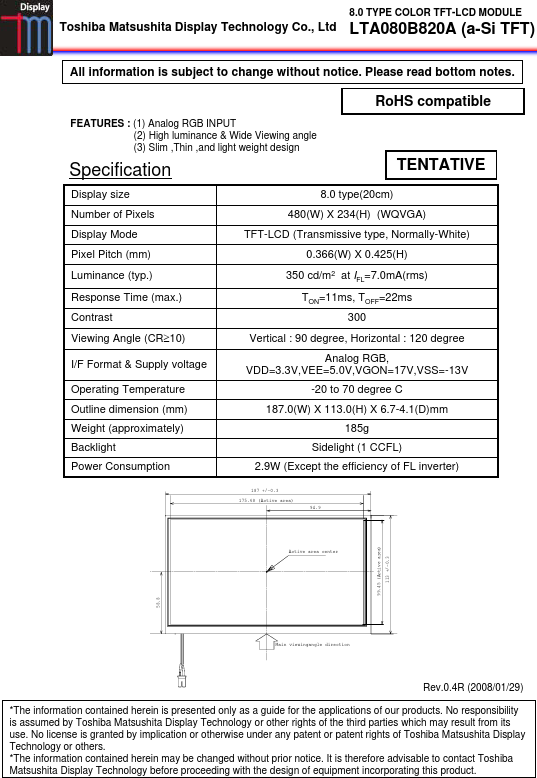 LTA080B820A