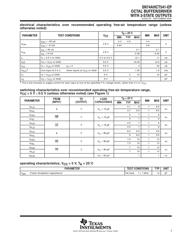 SN74AHCT541-EP