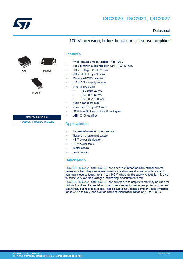 TSC2022 Datasheet Preview