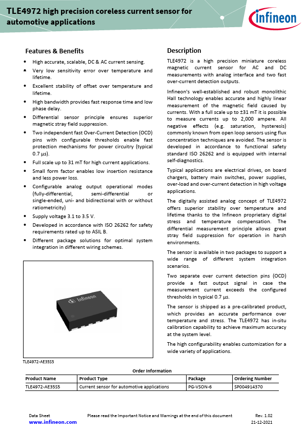 TLE4972 Datasheet Preview