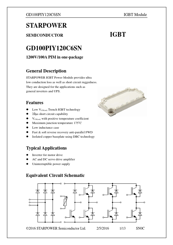 GD100PIY120C6SN Datasheet Preview