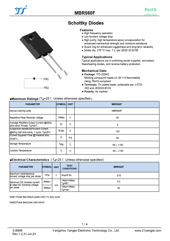 MBR560F Datasheet Preview
