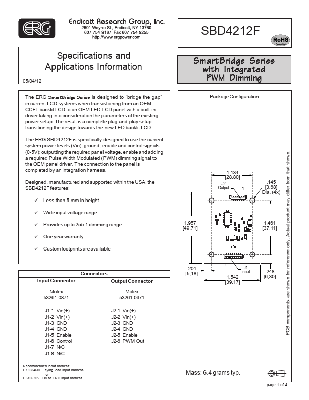 SBD4212F SmartBridge by ERG - Datasheet Preview