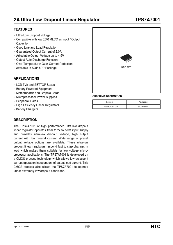 TPS7A7001 Datasheet Preview