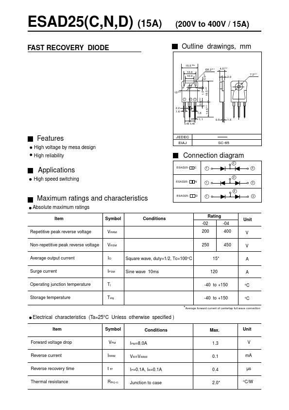 ESAD25-02N datasheet page 1 preview