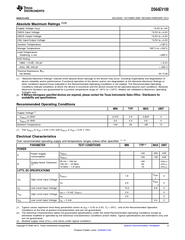 DS64EV100 page 3 preview