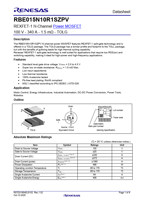 RBE015N10R1SZPV Datasheet Preview