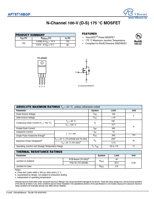 AP75T10BGP Datasheet Preview