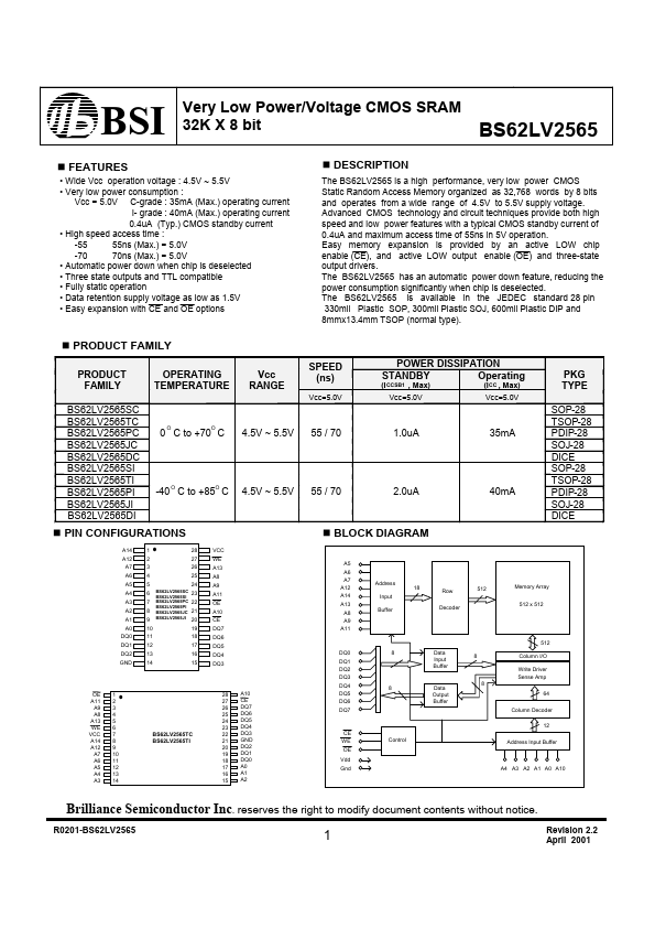 BS62LV2565