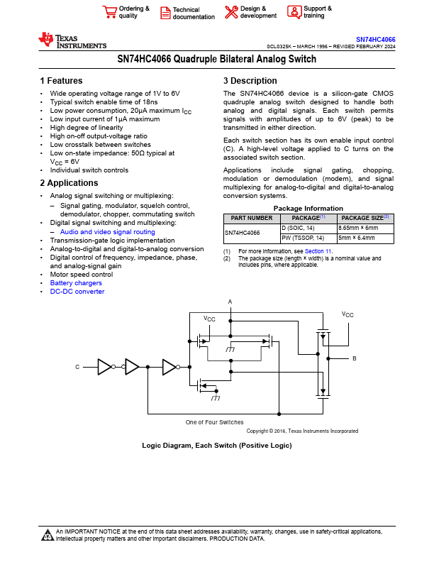 SN74HC4066N