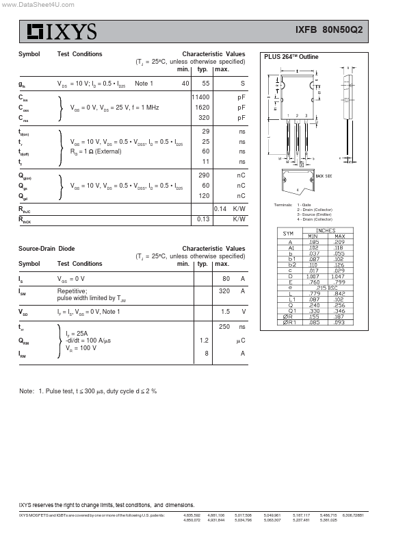 IXFB80N50Q2