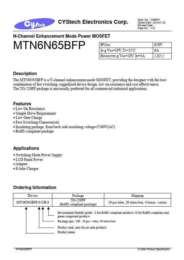 MTN6N65BFP