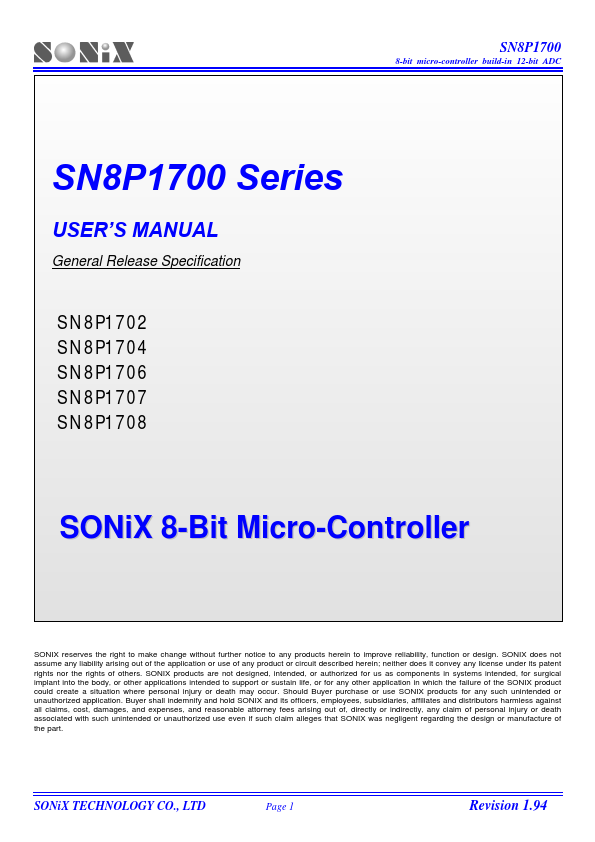 SN8P1700