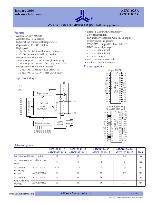 AS7C1025A