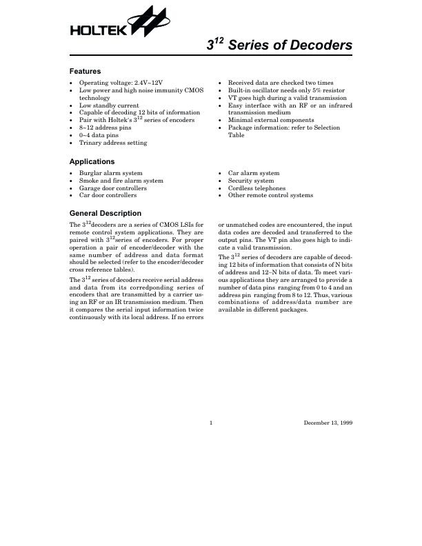 HT6034 Datasheet Preview