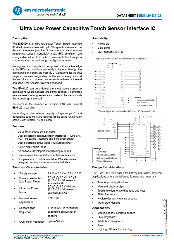 EM6420 Datasheet Preview