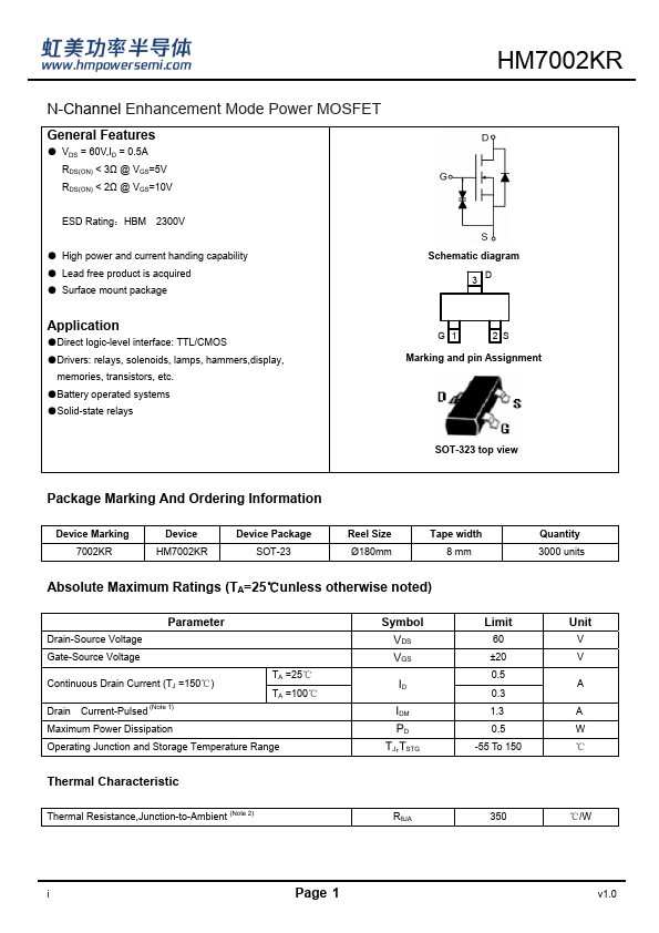 HM7002KR Datasheet Preview