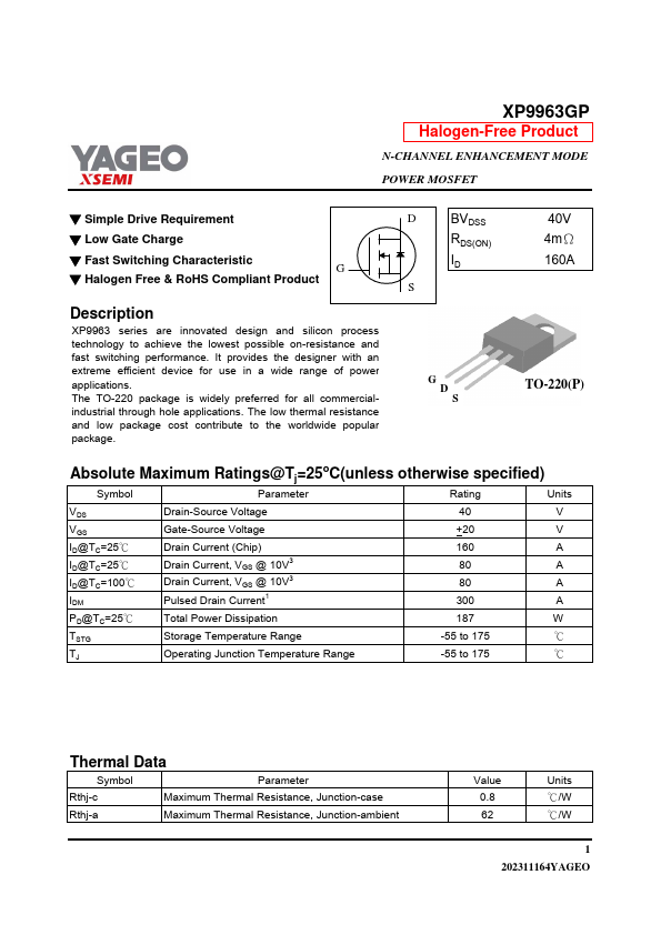 XP9963GP Datasheet Preview