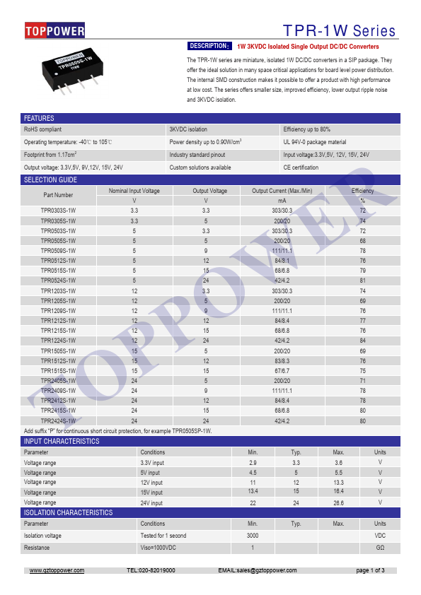 TPR1505S-1W