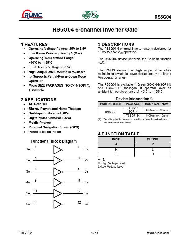 RS6G04 Datasheet Preview