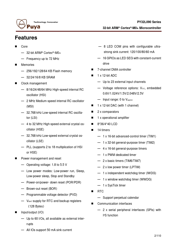 PY32L090 page 2 preview