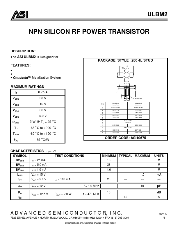 ULBM2 Datasheet Preview